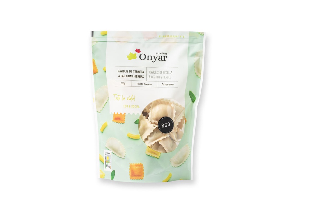 Raviolis de vedella a les fines herbes